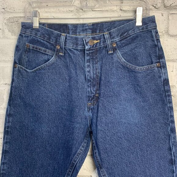 Wrangler Vintage 90s Dark Wash Denim Straight Leg Western Jeans - Picture 3 of 15